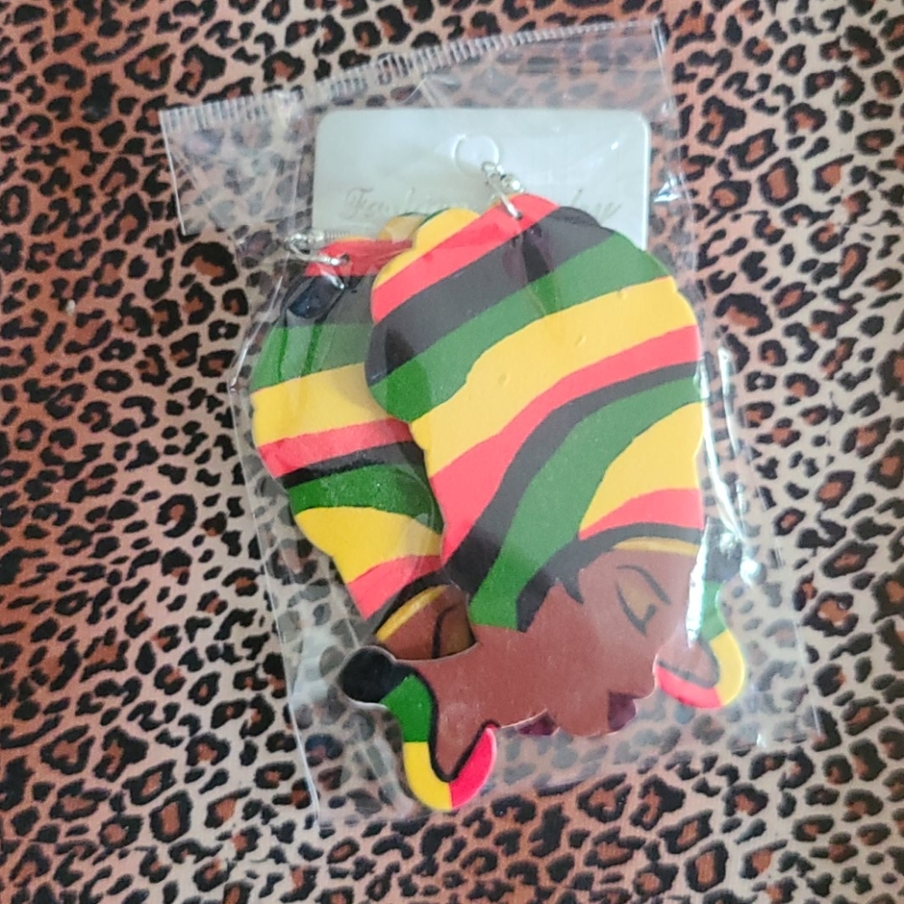 Natural Wooden African Earrings